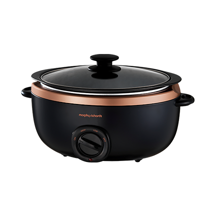 Morphy Richards Sear and Stew Slow Cooker 460016 Black and Rose Gold Refurbished 