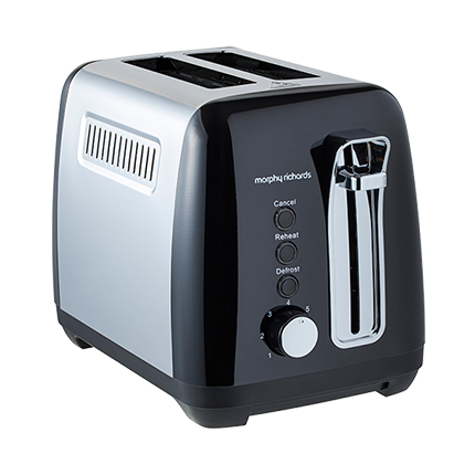 Classic Design | Black Finish with Chrome Accents | 2 Slice capacity | BPA Free | High Lift feature