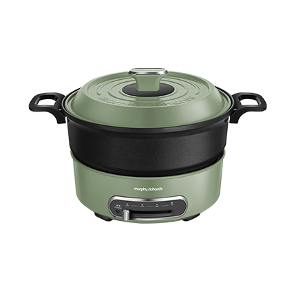Compact Round Design | 4 cooking accessories | Unique Fondue '40 degree mode' | Easy to Clean | Non-Stick Surface | 3 Heat settings