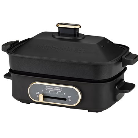 One Pot Meals | Variable Heat Settings | Compact Design | Deep Pan Cooking Accessory | Black with Soft Gold Trim